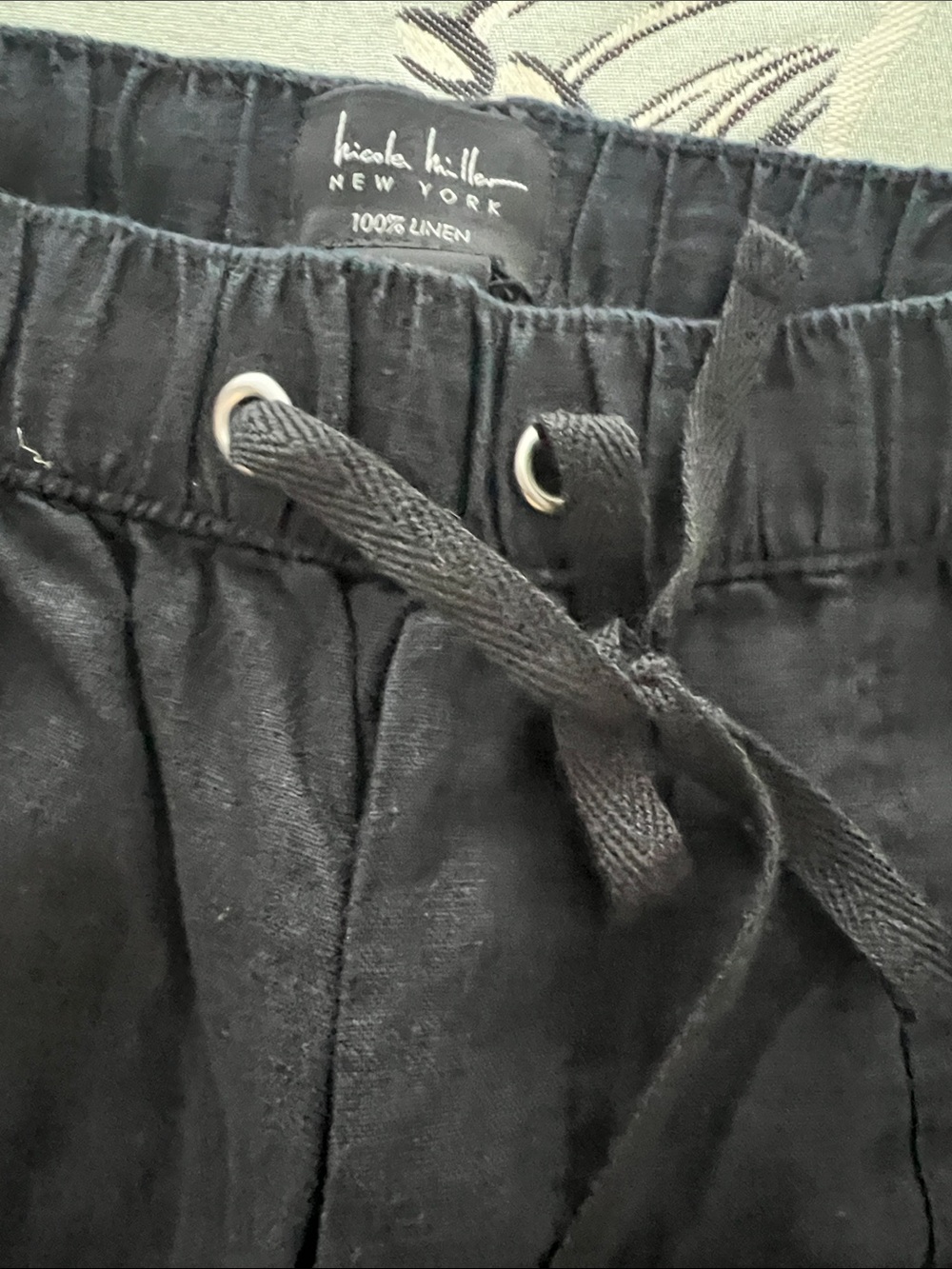 Black women’s size S Cargo Jogger 100% linen Pants NWT - Picture 3 of 7